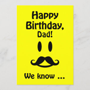 Anpassningsbar Mustache Birthday-kort för vem som Kort