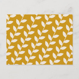 Anpassningsbar Mustard 70 s Retro Löv Mönster Helg Vykort
