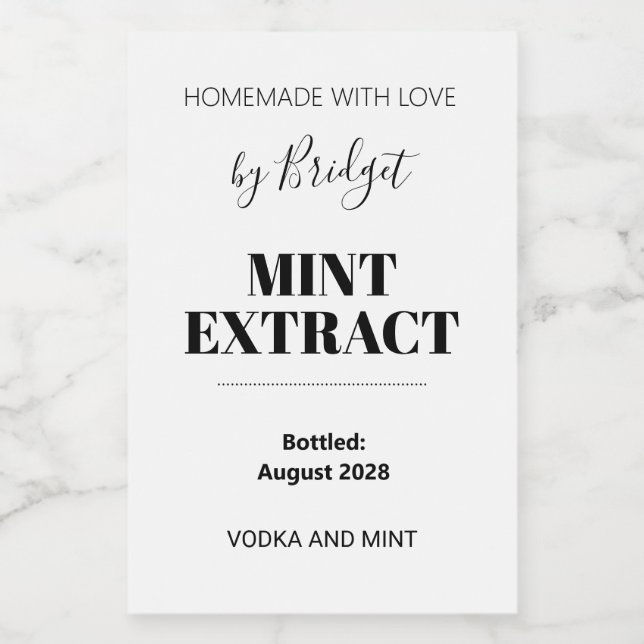 Anpassningsbar Myntextraktetikett Vinetikett (Enkel etikett)