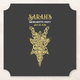 Anpassningsbar Mystic Guld Bachelorette Underlägg Papper