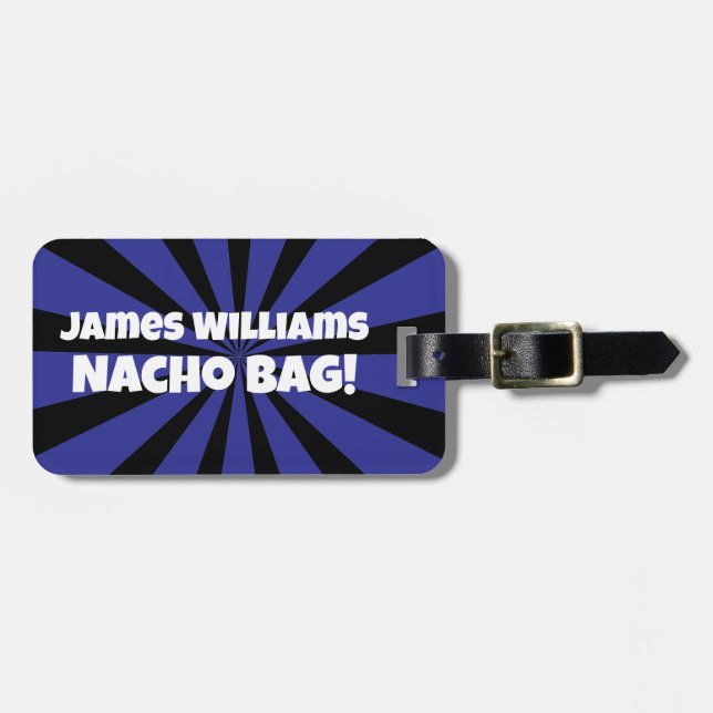 Anpassningsbar Nacho Bag Funny Retro Blue Star Bagagebricka (Horisontell Framsida)