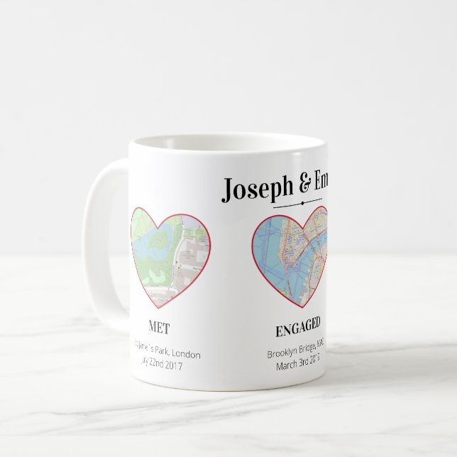 Anpassningsbar Några milstolpar Kartans positionsh Kaffemugg (Framsida vänster)