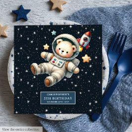 Anpassningsbar Nalle Astronaut Napkins Baby födels Pappersservett
