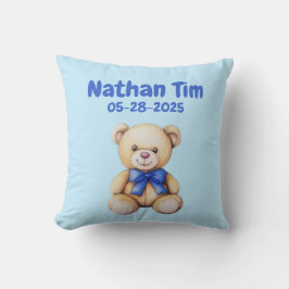 Anpassningsbar Nalle Pojke Namn och DOB Kudde