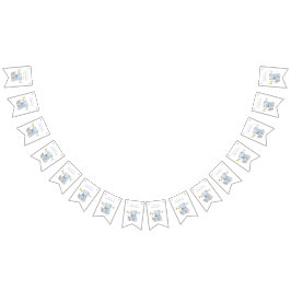 Anpassningsbar Nalle som läser en babydusch för bo Vimplar