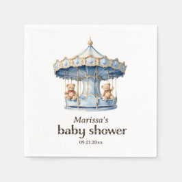 Anpassningsbar Nalle Twin Boy Shower Pappersservett