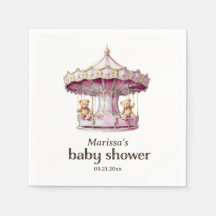 Anpassningsbar Nalle Twin Girl Baby Shower