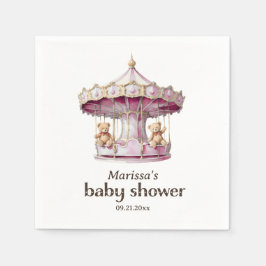 Anpassningsbar Nalle Twin Girl Baby Shower Pappersservett