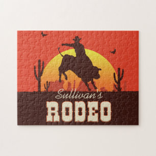 Anpassningsbar NAME Western Cowboy Bullryttare Rod Pussel