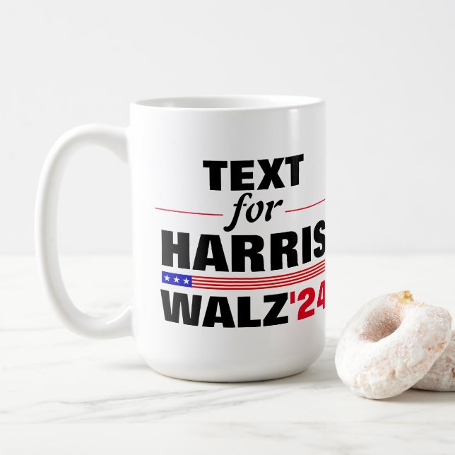 Anpassningsbar Namn för valet till Harris Walz 202 Kaffemugg (Med munk)