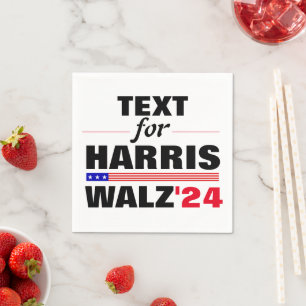 Anpassningsbar Namn för valet till Harris Walz 202 Pappersservett
