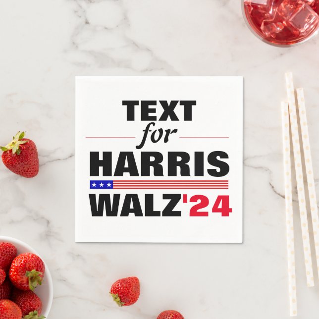 Anpassningsbar Namn för valet till Harris Walz 202 Pappersservett (Insitu)