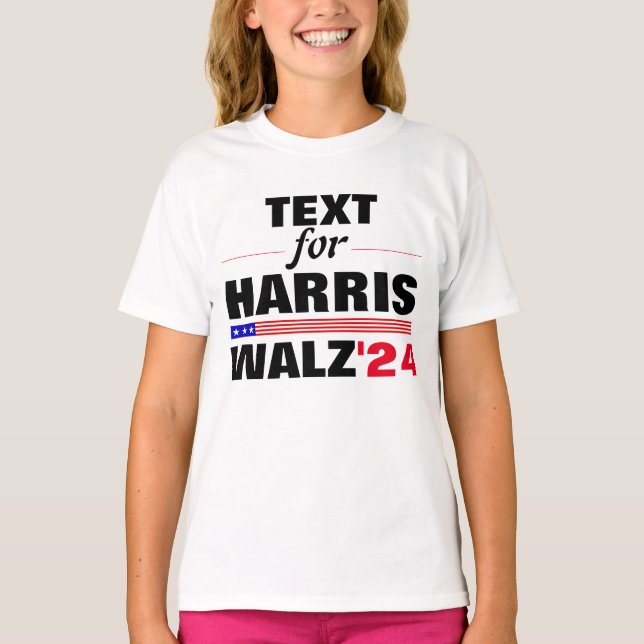 Anpassningsbar Namn för valet till Harris Walz 202 T Shirt (Framsida)
