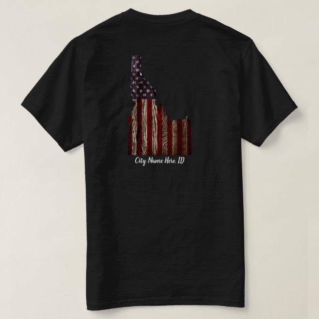 ANPASSNINGSBAR - NAMN - IDAHO PATRIOT BURNT WOOD C T SHIRT (Design baksida)