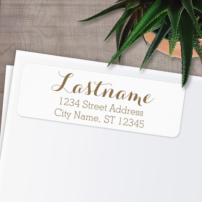 Anpassningsbar Namn och Returadress Stollig Guld Returadress Etikett (Personalized Return Address Labels)