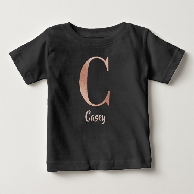 Anpassningsbar namn ro guld brev C T Shirt (Framsida)