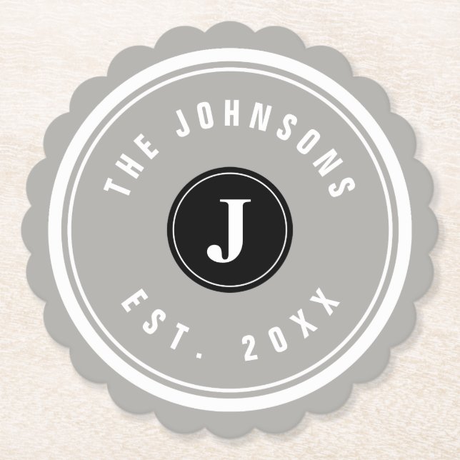 Anpassningsbar namn scallop kant pappra underlägg (Framsida)