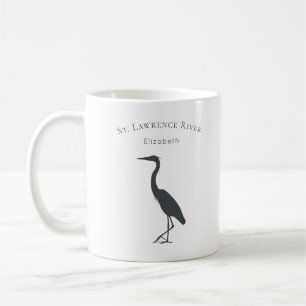 anpassningsbar namn Underbar Blue Heron silhouette Kaffemugg