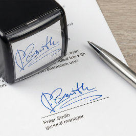 Anpassningsbar Namnteckning blå Självfärgande Stämpel