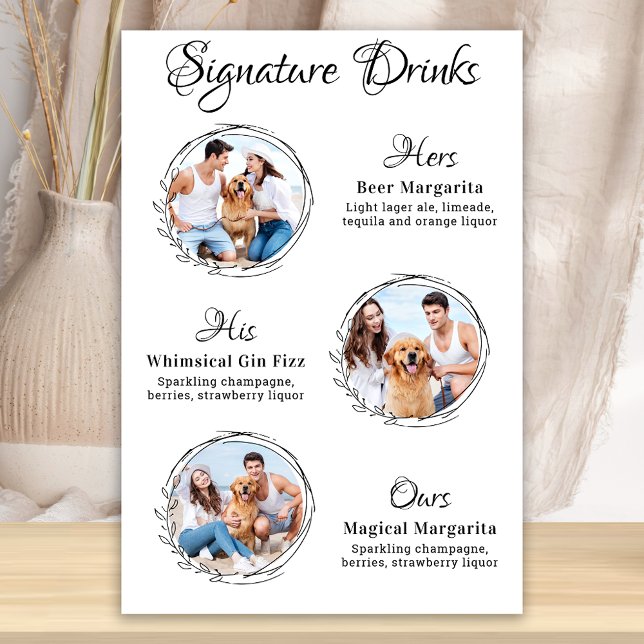Anpassningsbar Namnteckning Drinks 3 Photo Hund Pe Poster (Skapare uppladdad)
