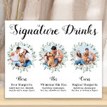 Anpassningsbar Namnteckning Drinks Elegant Pet Brö Poster<br><div class="desc">Namnteckning Cocktails av dina sällskapsdjur! Inkludera din bästa hund, bästa katt och vilket husdjur som helst i bröllop med sin egen namnteckning dryck pub för dina gäster. Perfekt för hundälskare, och ett speciellt hund pub kommer att vara en slå i bröllop. Enkel men elegant vit med eukalyptus löv. Våra namnteckning...</div>