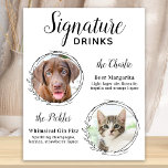 Anpassningsbar Namnteckning Drinks Hund Pet Bröllo Poster<br><div class="desc">Namnteckning Cocktails av dina sällskapsdjur! Inkludera din bästa hund, bästa katt och vilket husdjur som helst i bröllop med sin egen namnteckning dryck pub för dina gäster. Perfekt för hundälskare, och ett speciellt hund pub kommer att vara en slå i bröllop. Enkelt men elegant vit med svart sketch eucalyptus löv....</div>
