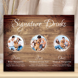 Anpassningsbar Namnteckning Drinks Rustic Hund Pet Poster