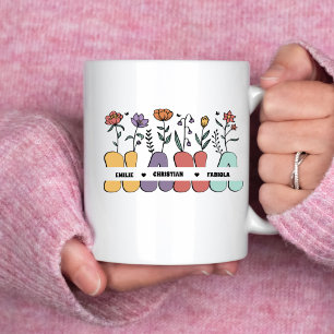 Anpassningsbar Nana och Kids Namn Shirt Mors dag G Kaffemugg