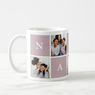 Anpassningsbar Nanny Grandmor 5 Photo Collage Coff Kaffemugg
