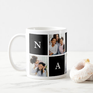 Anpassningsbar Nanny Grandmor 5 Photo Collage Coff Kaffemugg