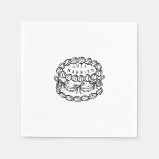 Anpassningsbar Napkin - Ny gifta - Vintage Cake Pappersservett