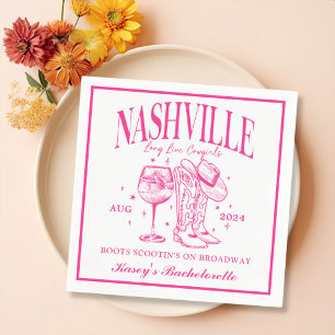 Anpassningsbar Nashville Bachelorette Rodeo Cockta Pappersservett