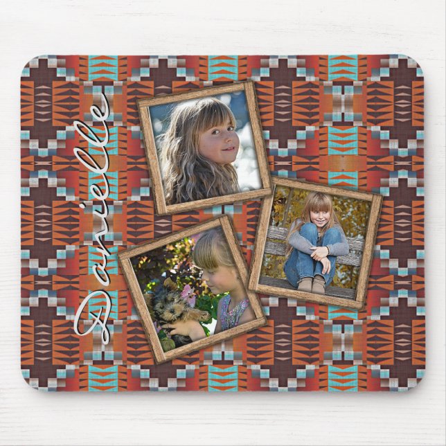 Anpassningsbar Native Indian Tribal Art Mönster Musmatta (Framsidan)