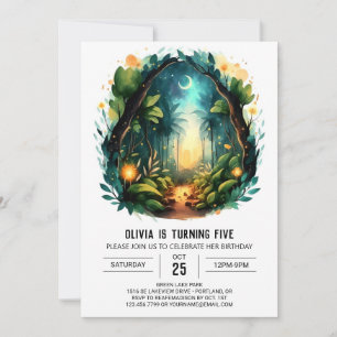 Anpassningsbar Nature Äventyr Woodland Birthday Inbjudningar