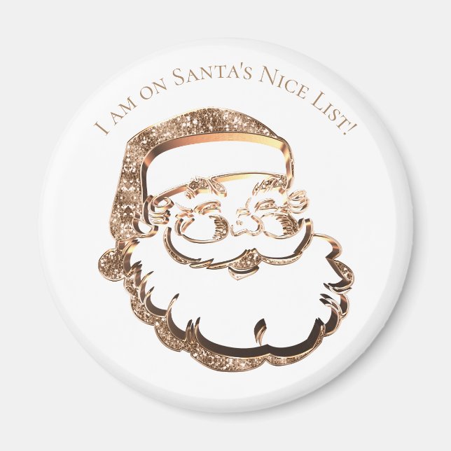 Anpassningsbar Naughty eller Nice List Jultomten F Magnet (Framsidan)