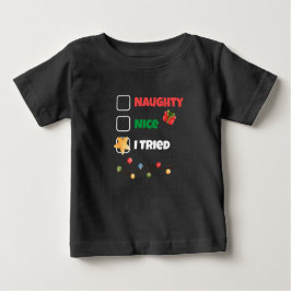 Anpassningsbar Naughty Nice Jag provade jultomten T Shirt