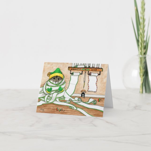 Anpassningsbar Naughty Nice Santa List Kort (Framsida)