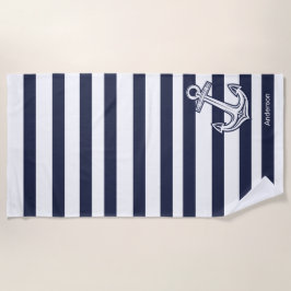 Anpassningsbar Nautical Anchor Bathroom Navy Blue