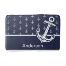 Anpassningsbar Nautical Anchor Bathroom Ocean Navy