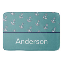 Anpassningsbar Nautical Anchor Bathroom Teal Navy 