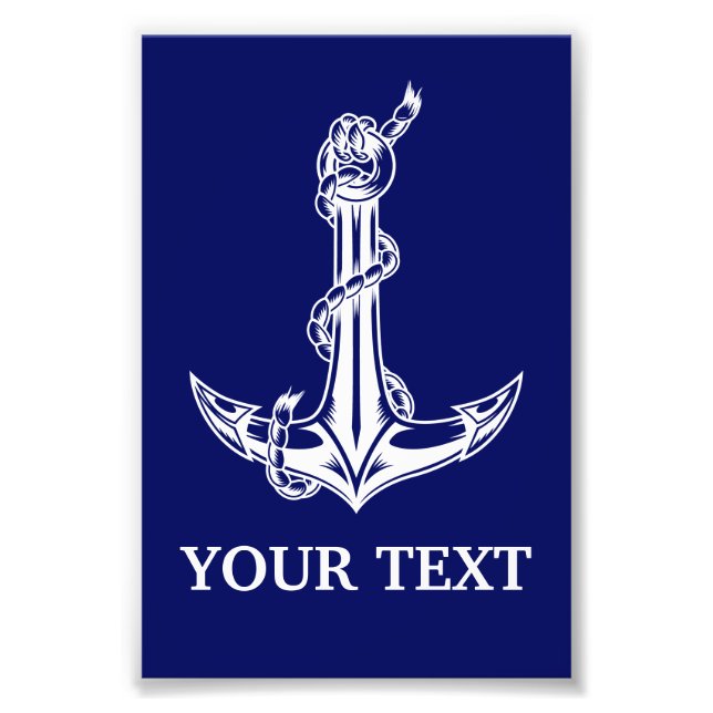 Anpassningsbar Nautical Anchor Rope Boat Namn Phot Fototryck (Framsidan)