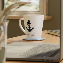 Anpassningsbar Nautical Boat Namn Navy Blue Anchor