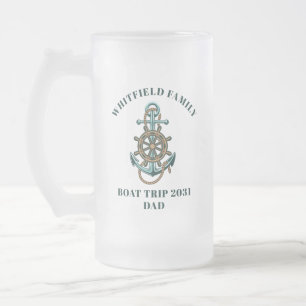 Anpassningsbar Nautical Family Cruise Vacation Boa Frostat Ölglas