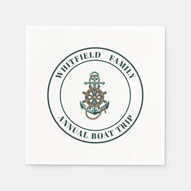 Anpassningsbar Nautical Family Yacht, Papper somma Pappersservett (Framsidan)
