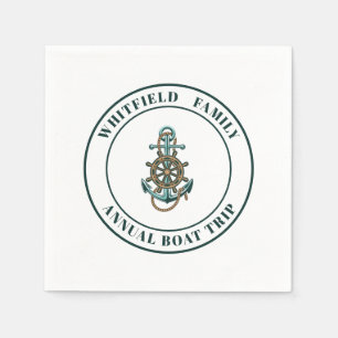 Anpassningsbar Nautical Family Yacht Sickande Papp Pappersservett