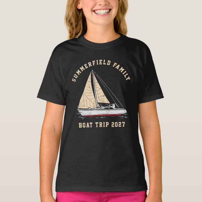Anpassningsbar Nautical Matching Family Boat Resa  T Shirt (Framsida)