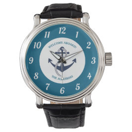 Anpassningsbar Nautical Mönster Boat Anchor Armbandsur