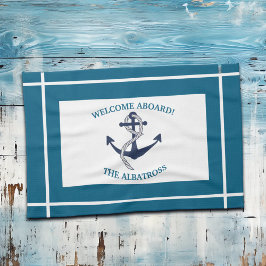 Anpassningsbar Nautical Mönster Boat Anchor Kökshandduk