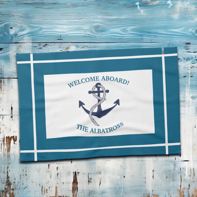Anpassningsbar Nautical Mönster Boat Anchor Kökshandduk (Skapare uppladdad)