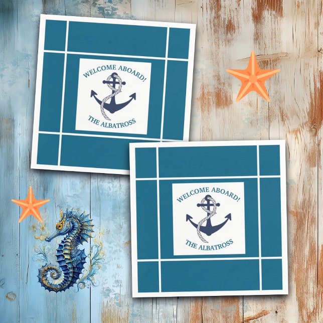 Anpassningsbar Nautical Mönster Boat Anchor Pappersservett (Skapare uppladdad)
